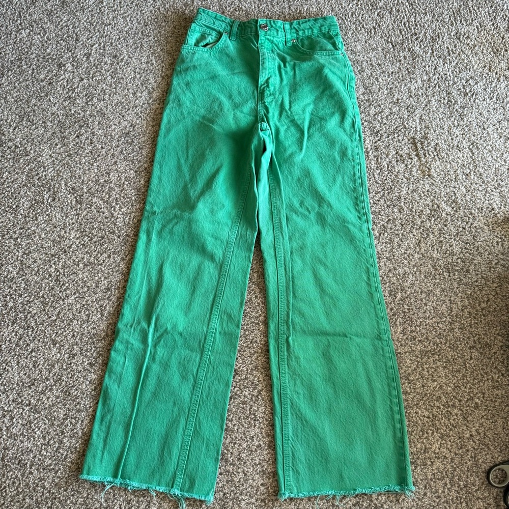 Zara Green Denim Jeans